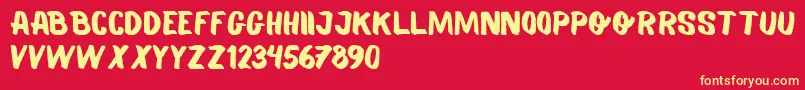 Balmy Beta Font – Yellow Fonts on Red Background