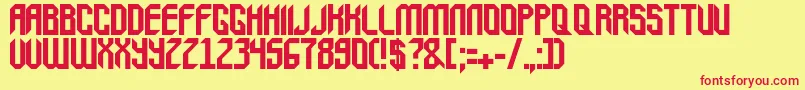 Balox Font – Red Fonts on Yellow Background