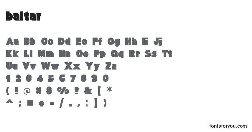 Schriftart Baltar (120587) – Alphabet, Zahlen, spezielle Symbole