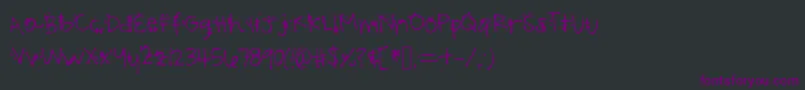 Czcionka Natalisnonsense – fioletowe czcionki na czarnym tle