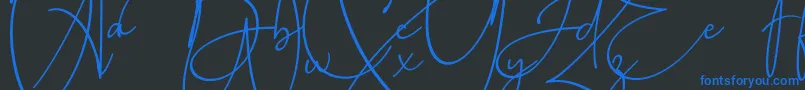 フォントBaltimore Bold – 黒い背景に青い文字