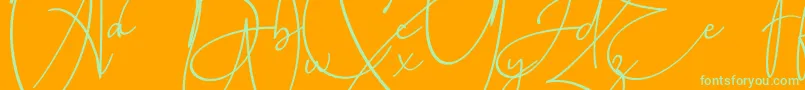フォントBaltimore Bold – オレンジの背景に緑のフォント