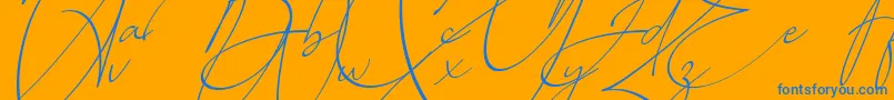 Baltimore Regular   Italic Font – Blue Fonts on Orange Background