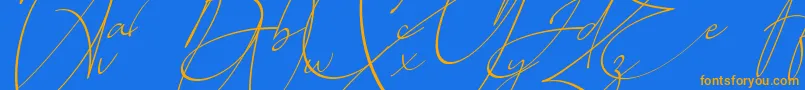 Baltimore Regular   Italic Font – Orange Fonts on Blue Background