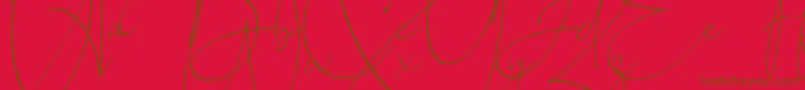Fonte Baltimore Regular – fontes marrons em um fundo vermelho