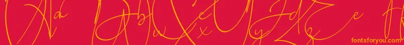 Baltimore Regular-Schriftart – Orangefarbene Schriften auf rotem Hintergrund