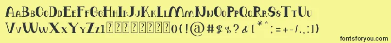 フォントBalutteli Serif – 黒い文字の黄色い背景
