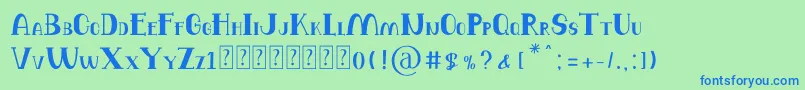 フォントBalutteli Serif – 青い文字は緑の背景です。