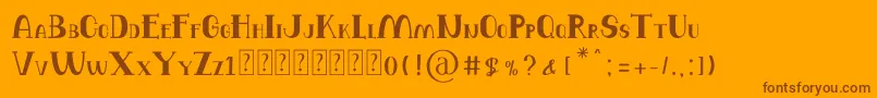 Balutteli Serif-Schriftart – Braune Schriften auf orangefarbenem Hintergrund