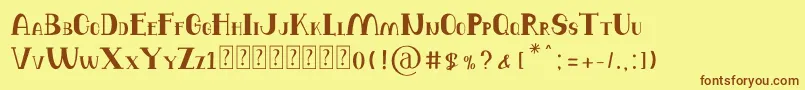 Balutteli Serif-Schriftart – Braune Schriften auf gelbem Hintergrund