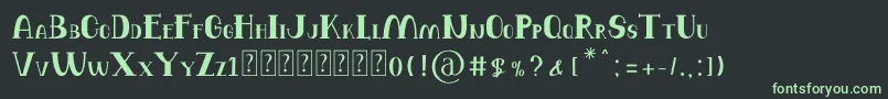 Fonte Balutteli Serif – fontes verdes em um fundo preto