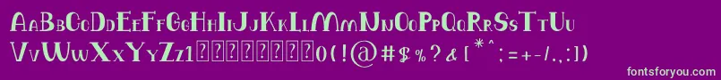 Balutteli Serif-fontti – vihreät fontit violetilla taustalla
