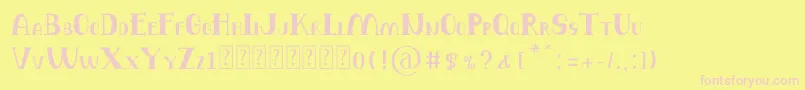 Fonte Balutteli Serif – fontes rosa em um fundo amarelo