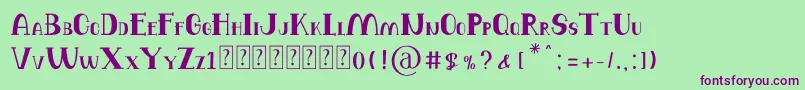 Balutteli Serif Font – Purple Fonts on Green Background