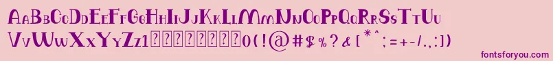 Balutteli Serif-Schriftart – Violette Schriften auf rosa Hintergrund