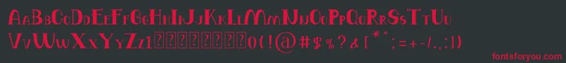 フォントBalutteli Serif – 黒い背景に赤い文字