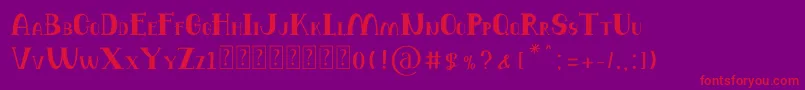 Fonte Balutteli Serif – fontes vermelhas em um fundo violeta