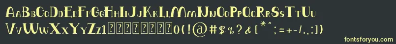 Fonte Balutteli Serif – fontes amarelas em um fundo preto