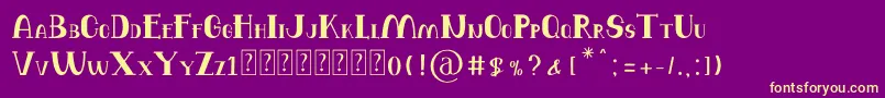 フォントBalutteli Serif – 紫の背景に黄色のフォント