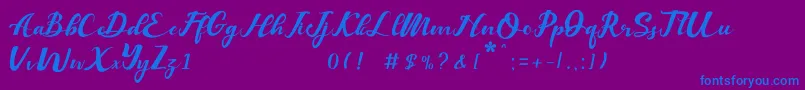 Balutteli Font – Blue Fonts on Purple Background