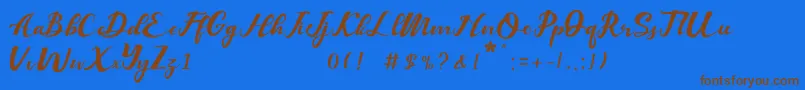 Balutteli Font – Brown Fonts on Blue Background