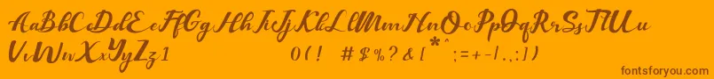 Balutteli Font – Brown Fonts on Orange Background