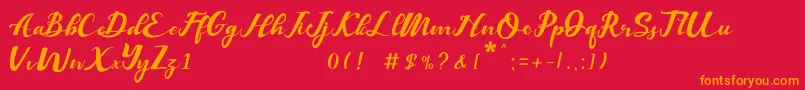 Balutteli Font – Orange Fonts on Red Background