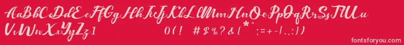 Balutteli Font – Pink Fonts on Red Background