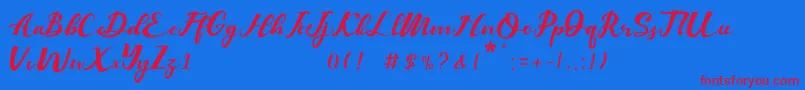 Balutteli Font – Red Fonts on Blue Background