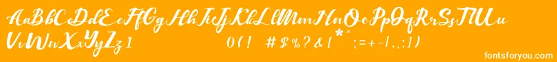 Balutteli-Schriftart – Weiße Schriften auf orangefarbenem Hintergrund