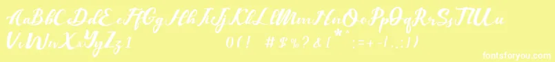 Balutteli Font – White Fonts on Yellow Background