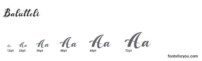 Balutteli Font Sizes
