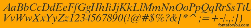 フォントThamescItalic – 黒い文字のオレンジの背景
