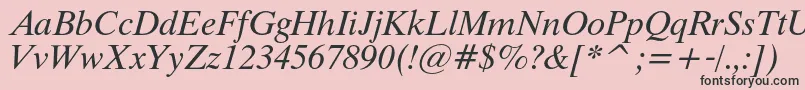 ThamescItalic-fontti – mustat fontit vaaleanpunaisella taustalla