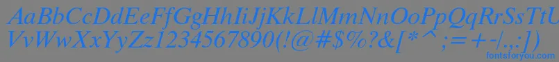 ThamescItalic-fontti – siniset fontit harmaalla taustalla