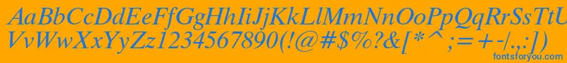 ThamescItalic Font – Blue Fonts on Orange Background