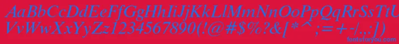 Шрифт ThamescItalic – синие шрифты на красном фоне