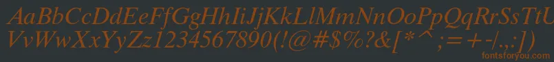 ThamescItalic-fontti – ruskeat fontit mustalla taustalla