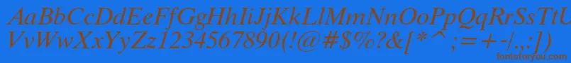 ThamescItalic-fontti – ruskeat fontit sinisellä taustalla