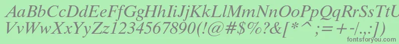 Шрифт ThamescItalic – серые шрифты на зелёном фоне