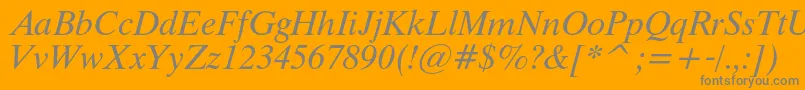 フォントThamescItalic – オレンジの背景に灰色の文字