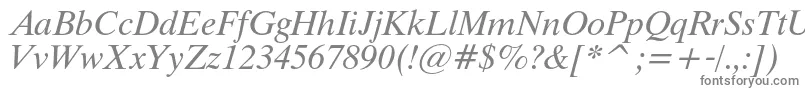 ThamescItalic-Schriftart – Graue Schriften auf weißem Hintergrund