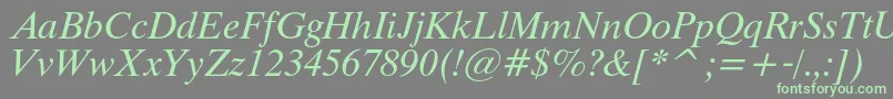 Шрифт ThamescItalic – зелёные шрифты на сером фоне
