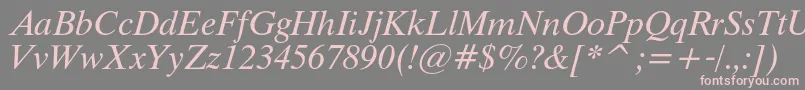 ThamescItalic-fontti – vaaleanpunaiset fontit harmaalla taustalla