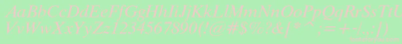 フォントThamescItalic – 緑の背景にピンクのフォント