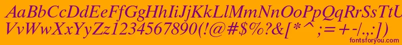 Шрифт ThamescItalic – фиолетовые шрифты на оранжевом фоне