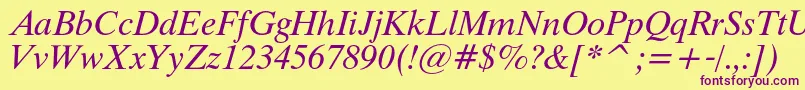 ThamescItalic Font – Purple Fonts on Yellow Background