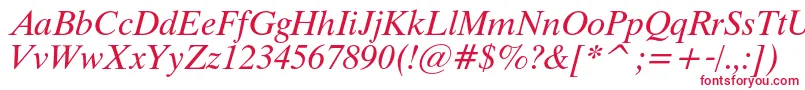 ThamescItalic-fontti – punaiset fontit valkoisella taustalla