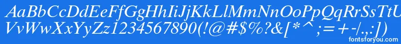 ThamescItalic-fontti – valkoiset fontit sinisellä taustalla