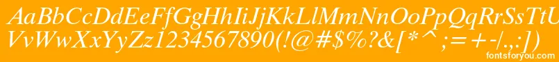 フォントThamescItalic – オレンジの背景に白い文字